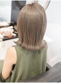 【HOLON】外国人風フォギーベージュ外ハネミディ