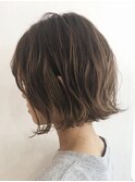 ミルクティーベージュダブルカラーインナーカラー韓国20代前髪