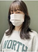 10代20代30代透明感グレージュカラー顔まわりカット*