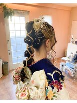 ヘアデザイン リライ(HAIR DESIGN Rely)&nbsp;ハイポニーに組紐とか水引きとか金箔とか