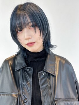 アルバム 池袋(ALBUM) ミディアムウルフ_ショコラアッシュヘルシースタイル_9368