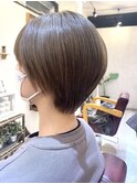 大人可愛い20代30代40代前下がりショートボブ丸みショート◎