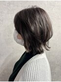くびれレイヤーボブ×暗めの大人グレージュ