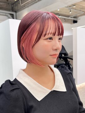 グラフ 日本橋(GRAFF) イヤリングカラーボブインナーカラーぱつっとボブ