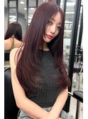 カシスピンク レイヤーカット 【韓国ヘア 大阪 梅田】