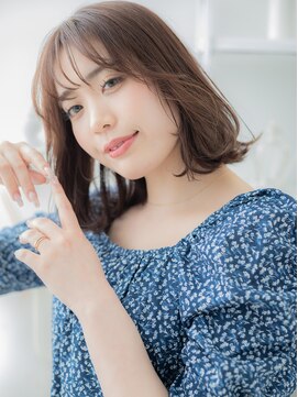 モッズヘア 越谷(mod's hair) 韓国風ミルクティーピンクワンカール丸みボブc5越谷20代30代40代