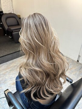 ブレンド 渋谷(BLend) 前髪ハイライトカラーこなれミディイメチェンウェーブパーマ