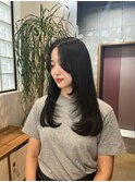 韓国風レイヤー/シアーブラック/髪質改善トリートメント