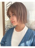 ヘイリーボブベージュぷつっと大人ボブ20代30才
