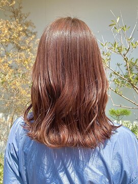 トリート 千葉店(TREAT) ビビッドオレンジ/大人ミディ/顔周りレイヤー