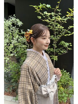 フェリーチェ(Felice) 卒業式ヘア タイトヘア 袴ヘア パール 金箔 着物ヘア 成人式