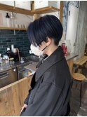 前下がりショート/ショートヘア/ネイビーカラー/刈り上げ
