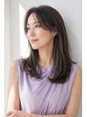 セミロング/大人女性/グレージュ/白髪ぼかしハイライト/髪質改善