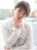 大人可愛い透け感アッシュベージュ小顔ひし形ボブルフ20代30代