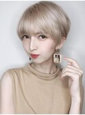 【morio原宿】外国人風ショート　ホワイトブロンド