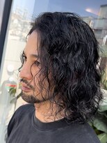 大人の黒髪2wayマンバンかき上げ波巻きツイストスパイラルパーマ
