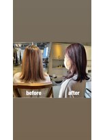 髪質改善と縮毛矯正の専門店 サンティエ(scintiller)&nbsp;弱酸性カラー　ピンクバイオレット