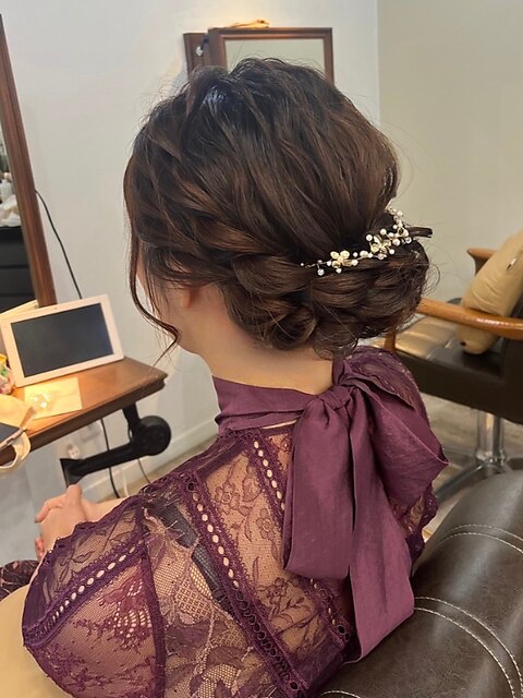 ヘアアレンジ/編み込みアップ