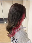 ビビットピンクでインナーカラー