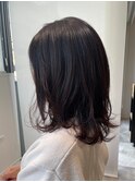 デザインカラーオリーブベージュウェットヘアニュアンスパーマ