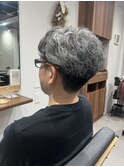 グレイヘアパーマスタイル