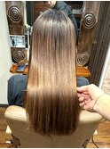 髪質改善縮毛矯正,レイヤー,縮毛矯正,白髪ぼかしハイライト.白髪