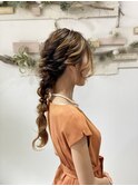 結婚式お呼ばれ編み下ろしヘア