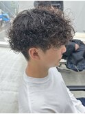 天神波巻きプードルパーマハードスパイラルマッシュメンズ強め