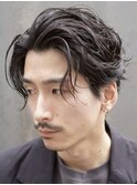 天神メンズパーマニュアンスパーマフェザーパーマセンターパート