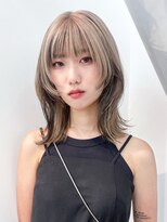 アルバム 新宿(ALBUM SHINJUKU)&nbsp;ボブルフ秋色オリーブカラーくすみベージュワンレン_ba529071