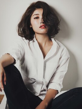 カッファ 東銀座(CUFFA) 【CUFFA】無造作カールデザインカラー大人ボブ東銀座築地新富町