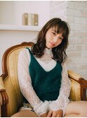 ココアブラウン♪セミウェットウェーブ♪前髪