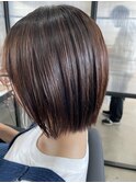 柔らか縮毛矯正×ぱつっとボブ