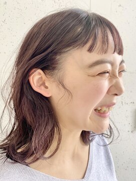 エマ 谷山店(EMMA) パープルカラー　オン眉　無造作