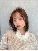 大人ガーリー/前髪/顔周りレイヤー×ブリーチなし韓国ヘア[新宿]