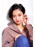 ココアブラウン×かきあげ奥行きショート大人可愛い20代30代40代