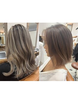 ≪横浜駅で白髪ぼかしならNorm≫白髪ぼかしハイライトで白髪を活かしたデザインを◎[ダブルカラー/横浜]