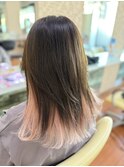 20代30代ウルフインナーカラー立体感小顔丸み乾かすだけ