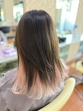 アークスヘアー 20代30代ウルフインナーカラー立体感小顔丸み乾かすだけ