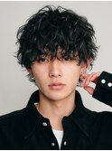 天神大名シャドウパーマメンズカットマッシュ30代ルーズパーマ