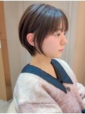 □マロンベージュ/ショート/前髪/レイヤー髪質改善/30代40代50代