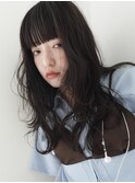 ドライパーマ ウェーブヘアワイドバング/レイヤーカット
