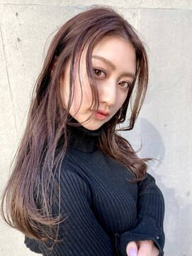 ウィルゴ(VIRGO) ブリーチなしココアベージュ透明感カラー☆かきあげバング