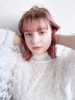 アイティー バイ アルバム 中野店(IT by ALBUM) ピンクボブ_マロンベージュAラインボブかきあげロング_28443