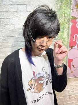 ミッシェル アフロート(michelle afloat) ◆サイドバーンアシメブルー◆