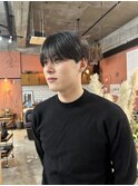 シースルーマッシュダウンパーマ韓国ヘアニュアンスパーマ眉毛