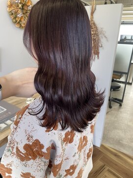 ハイル(KHAIR) ワインレッドカラー/梅田美容室/金城二千夏