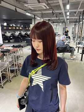 シェノン 心斎橋(CHAINON) 大阪レイヤーカット/大阪ワインレッド