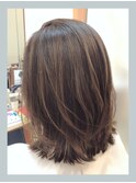 明るめカラーで白髪ぼかし◆ハイライト/ミディアムレイヤー