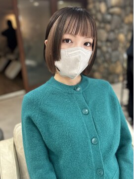 ロアバイチェリーコークウブ(Loa by CHERRY COKE ubu) 切りっぱなしボブ×インナーカラー